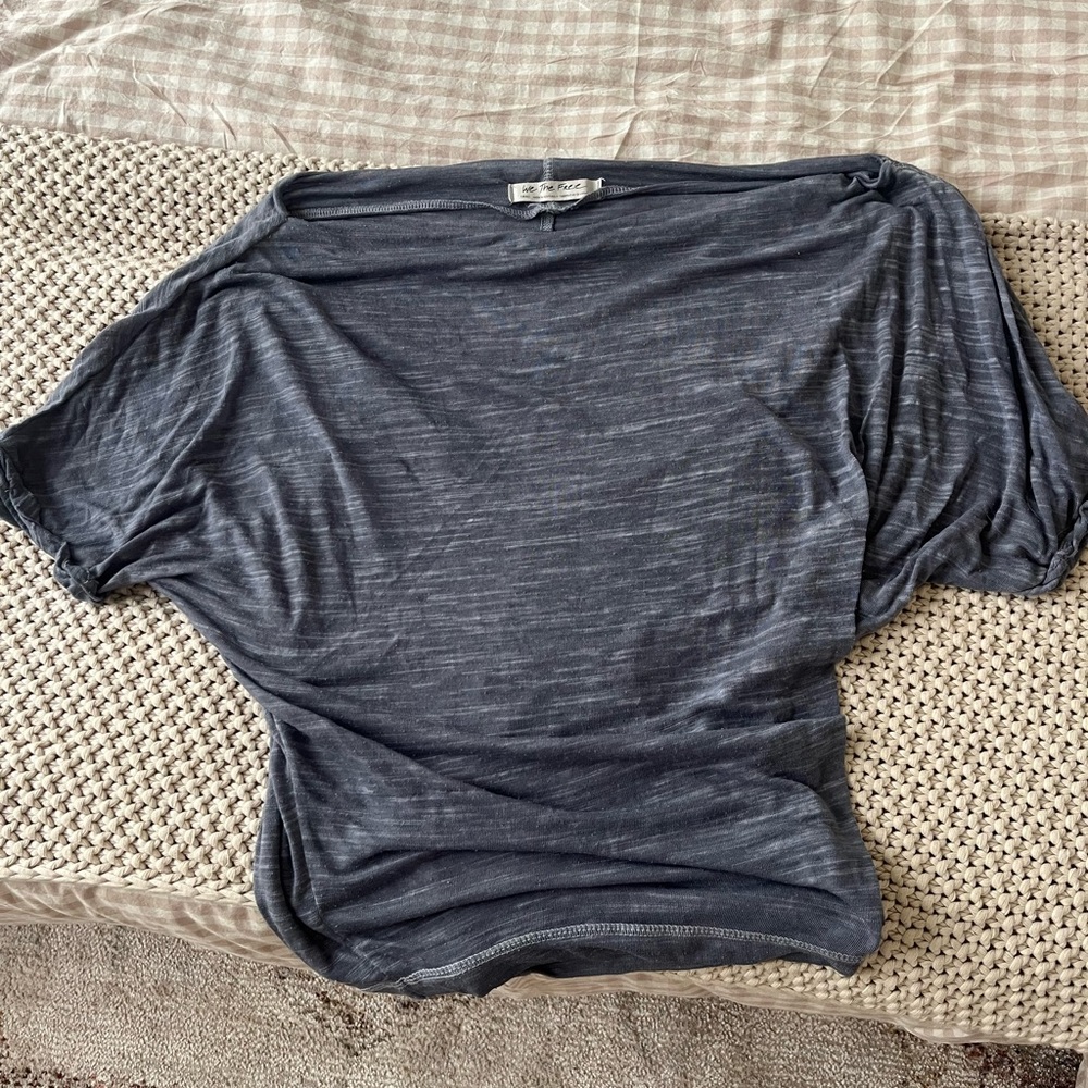 We The Free Gray Dolman Sleeve Blouse